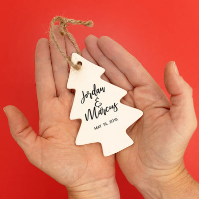 Personalized Porcelain Merry Christmas Ornaments