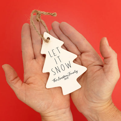 Personalized Porcelain Merry Christmas Ornaments