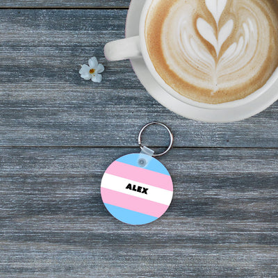 Personalized LGBTQ+ Pride Flags Circle Key Chains