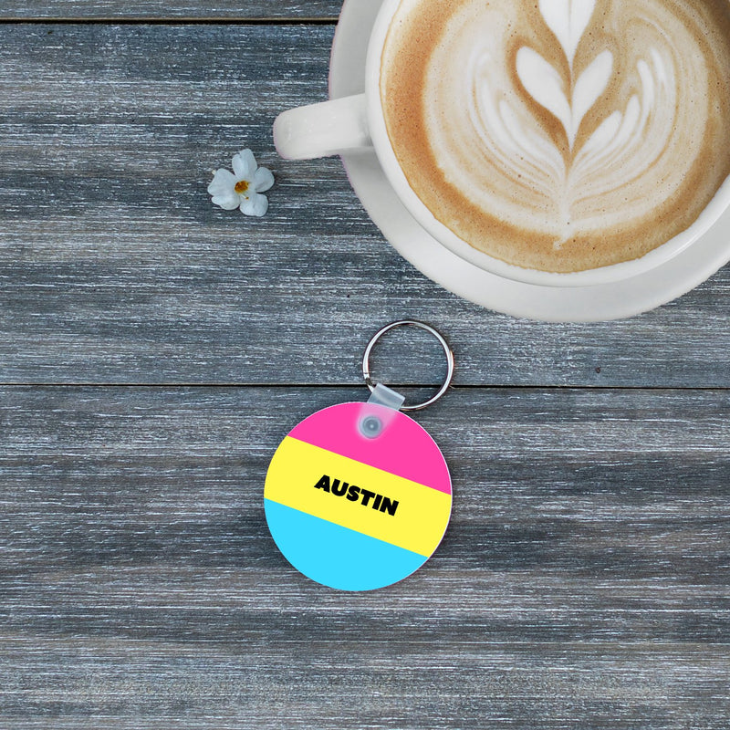 Personalized LGBTQ+ Pride Flags Circle Key Chains