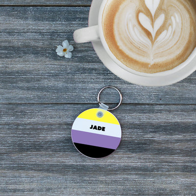 Personalized LGBTQ+ Pride Flags Circle Key Chains