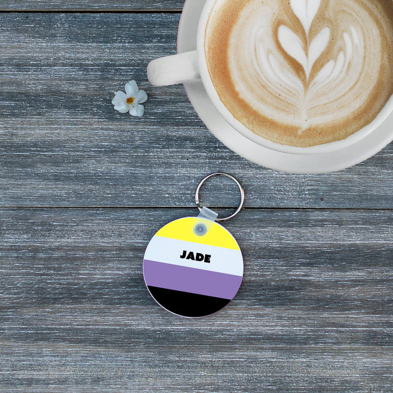 Personalized LGBTQ+ Pride Flags Circle Key Chains