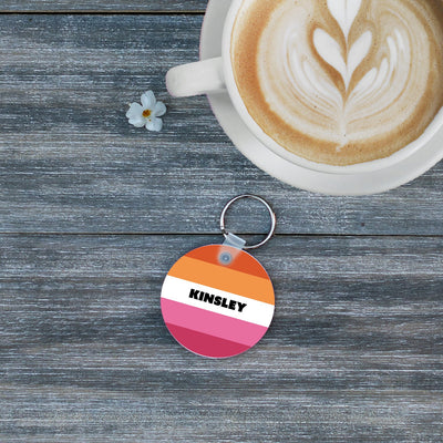 Personalized LGBTQ+ Pride Flags Circle Key Chains