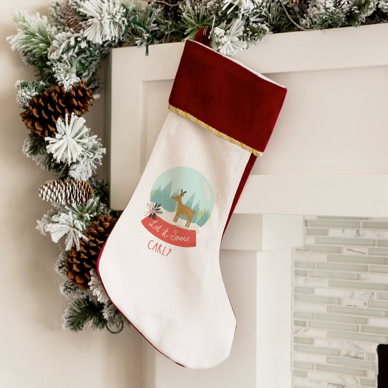 Personalized Velvet-trimmed Christmas Stockings for Girls