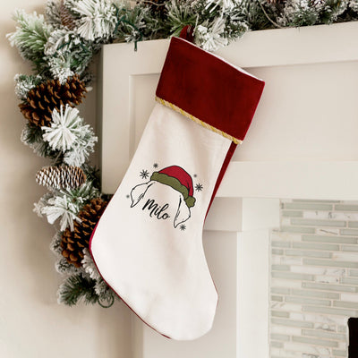 Personalized Velvet-trimmed Christmas Pet Stockings