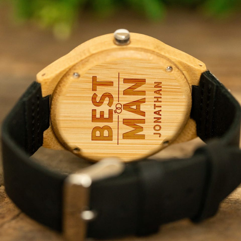 Personalized Wooden Watches for Groomsmen - Black