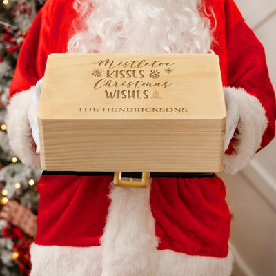 Personalized Christmas Eve Pine Wooden Boxes
