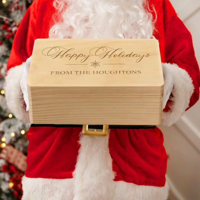 Personalized Christmas Eve Pine Wooden Boxes