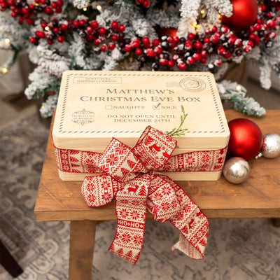 Personalized Christmas Eve Pine Wooden Boxes