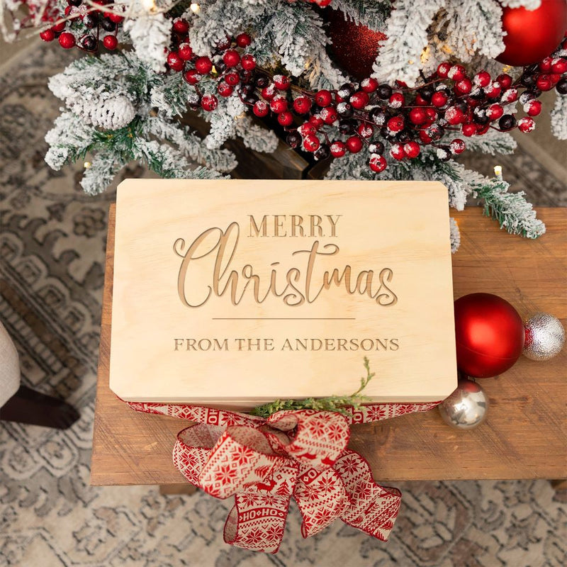 Personalized Christmas Eve Pine Wooden Boxes
