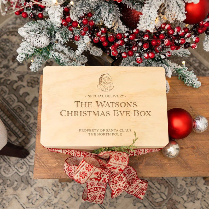 Personalized Christmas Eve Pine Wooden Boxes