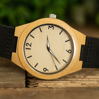 Personalized Wooden Watches for Dad - Black