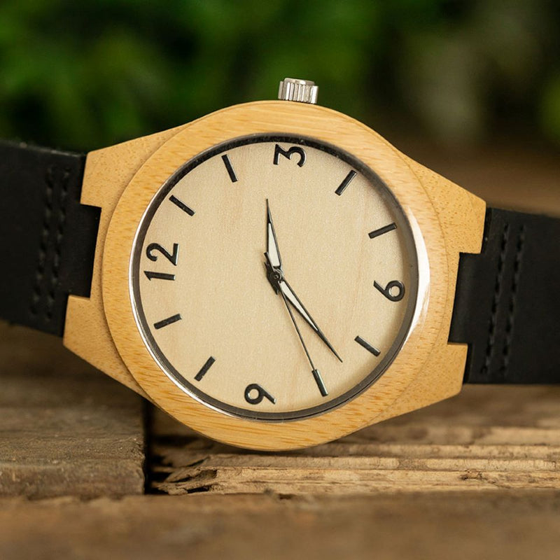 Personalized Wooden Watches for Dad - Black