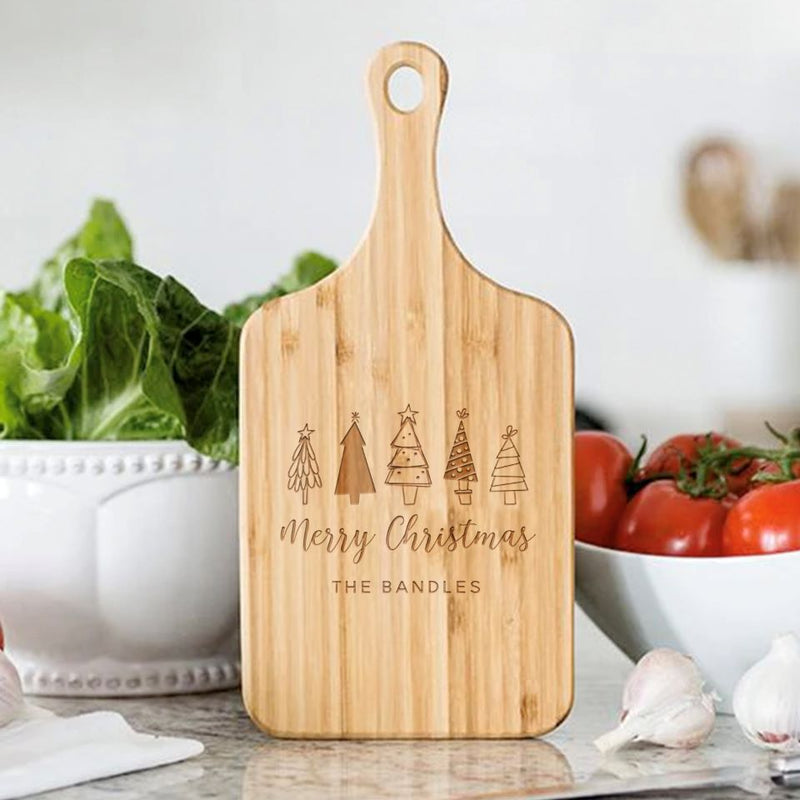 Personalized Holiday Small Handled Serving Boards