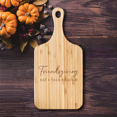 Personalized Friendsgiving Handled Bamboo Cutting Boards