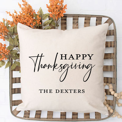 Personalized Fall Throw Pillow Covers - Happy Harvest