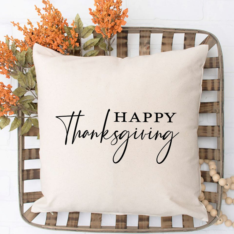 Personalized Fall Throw Pillow Covers - Happy Harvest