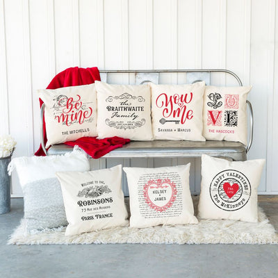 Personalized Valentine Throw Pillow Covers