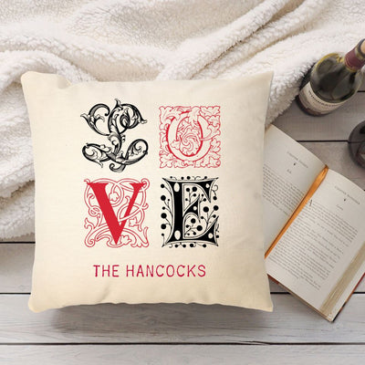 Personalized Valentine Throw Pillow Covers