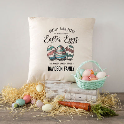 Personalized Vintage Farmhouse Easter Throw Pillow Covers