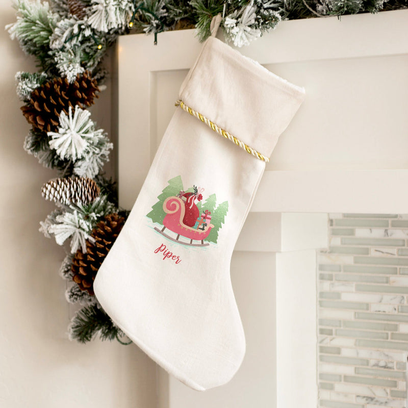 Personalized Velvet-trimmed Christmas Stockings for Girls