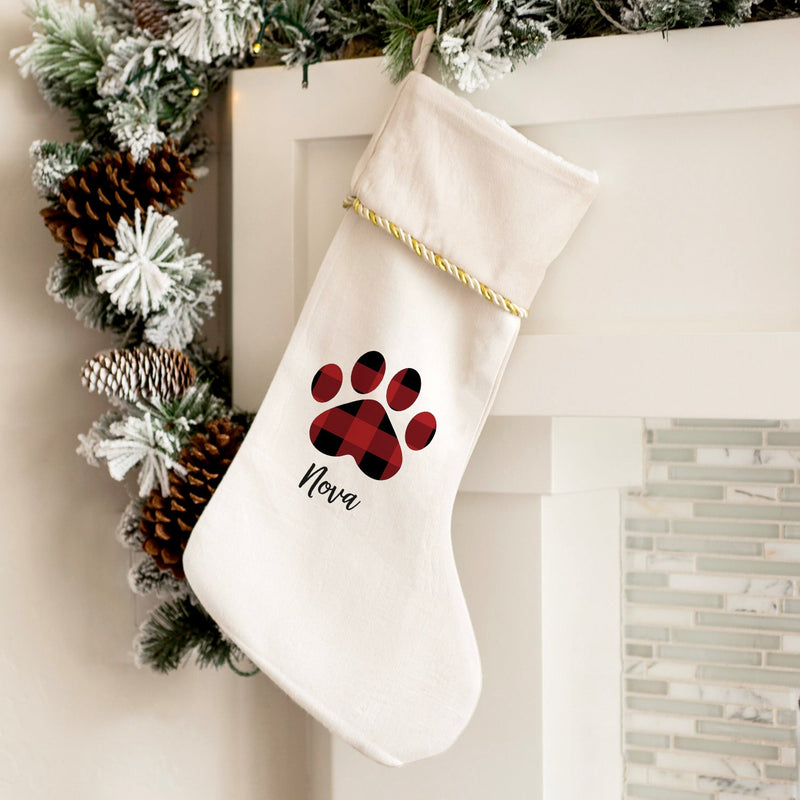 Personalized Velvet trimmed Christmas Pet Stockings Qualtry