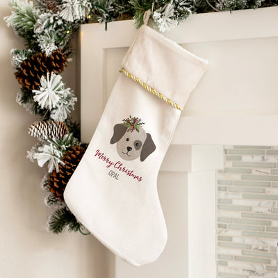 Personalized Velvet-trimmed Christmas Pet Stockings