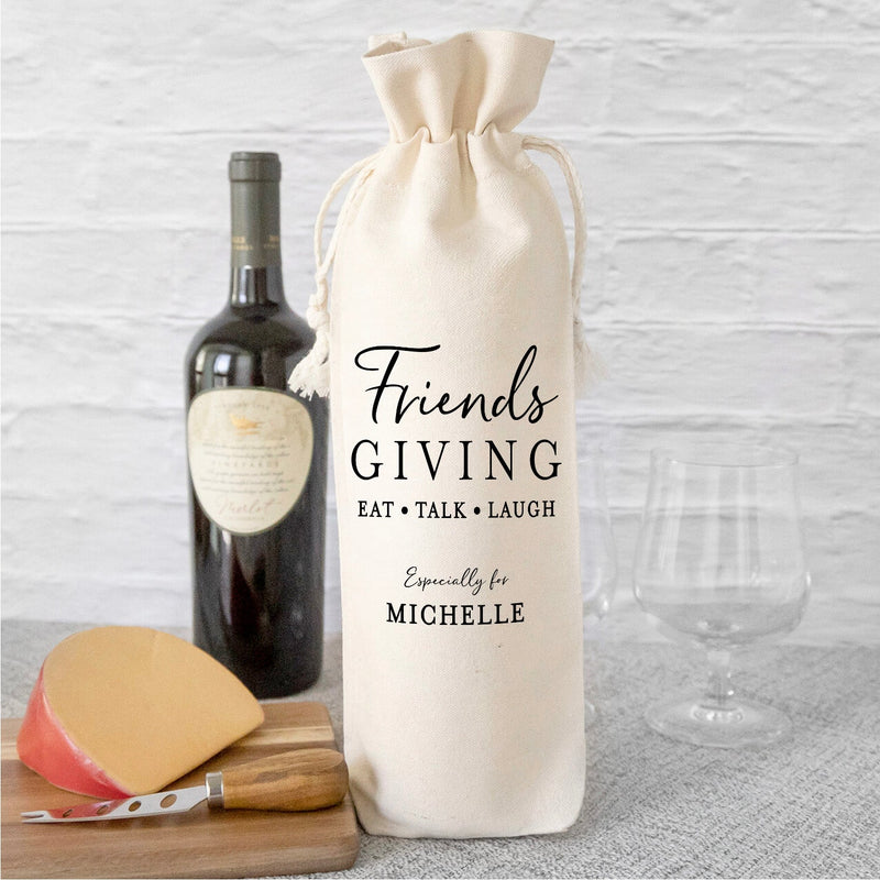 Personalized Friendsgiving Wine Gift Bags