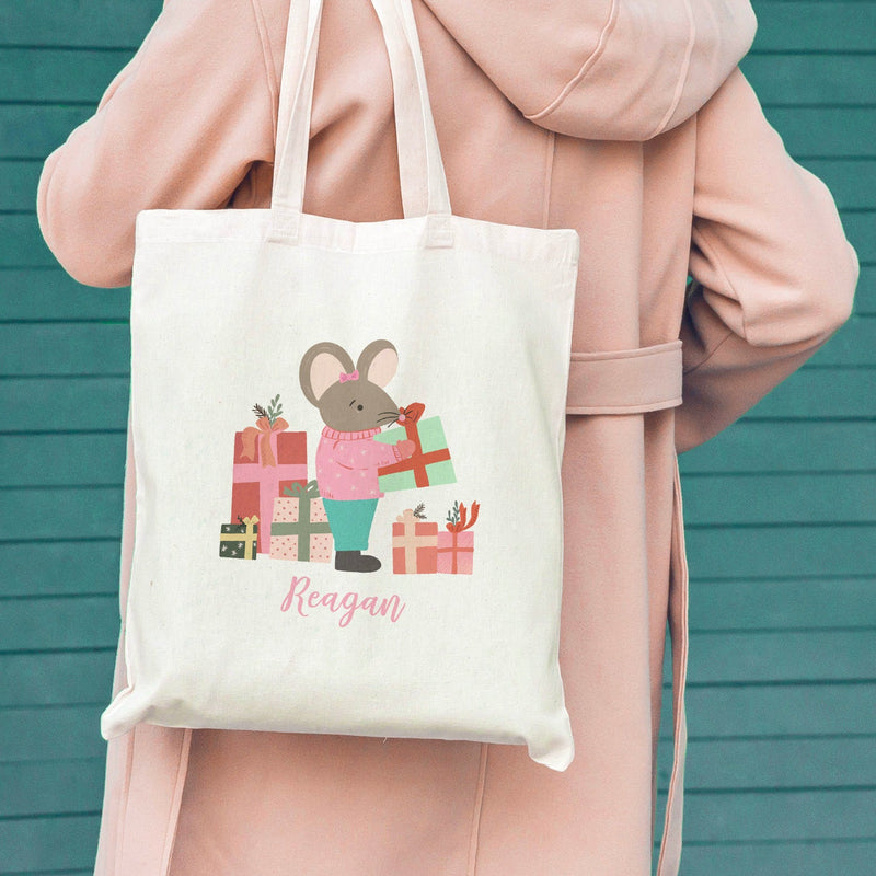 Personalized Christmas Tote Bag for Girls