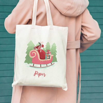 Personalized Christmas Tote Bag for Girls