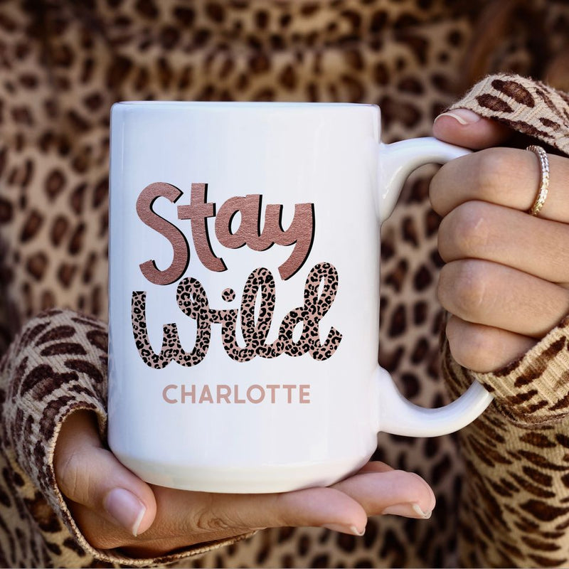 Personalized Animal Print Mugs