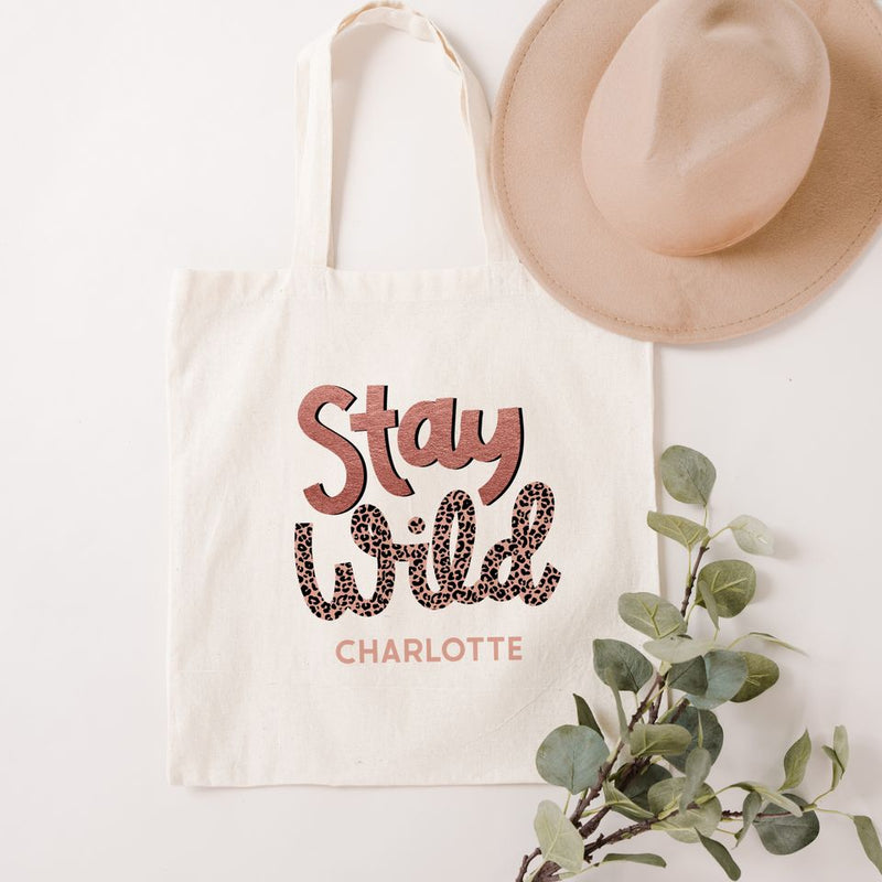 Personalized Animal Print Tote Bags