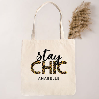 Personalized Animal Print Tote Bags