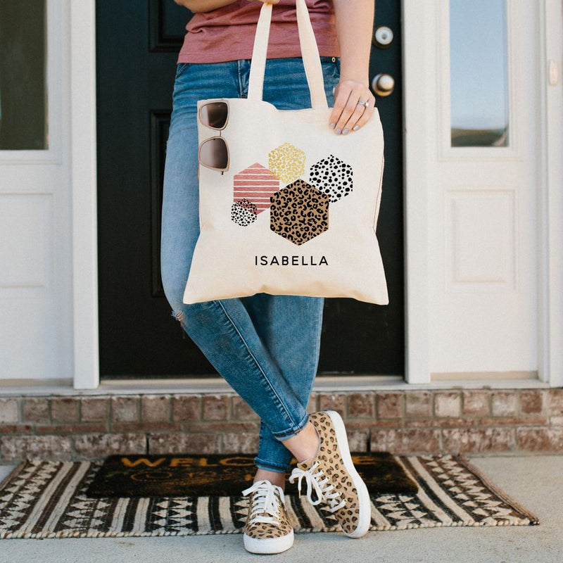 Personalized Animal Print Tote Bags