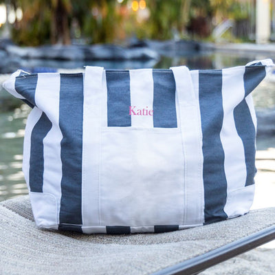 Personalized Tote Bags - Candy Striped - Beach Bag