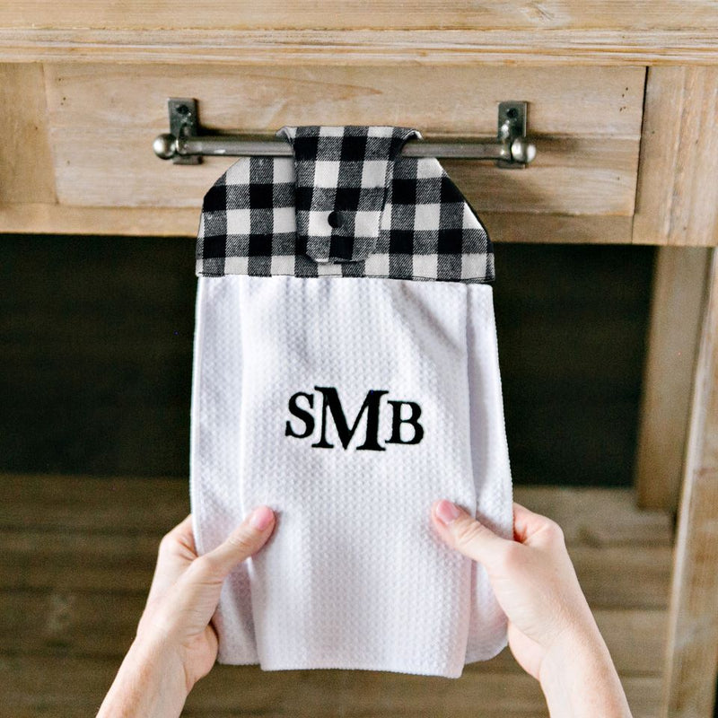 Personalized Button Hook Tea Towels
