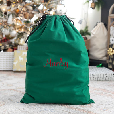 Personalized Embroidered Santa Bags (Cotton)