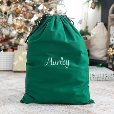 Personalized Embroidered Santa Bags (Cotton)
