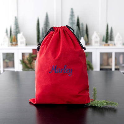 Personalized Embroidered Santa Bags (Cotton)