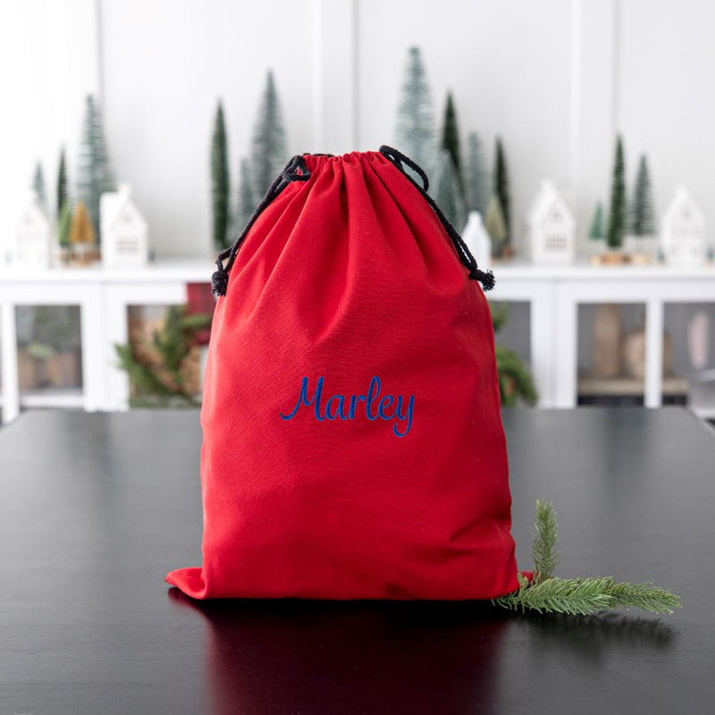Personalized Embroidered Santa Bags (Cotton)