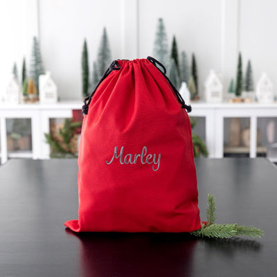 Personalized Embroidered Santa Bags (Cotton)