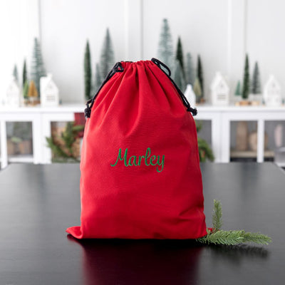Personalized Embroidered Santa Bags (Cotton)