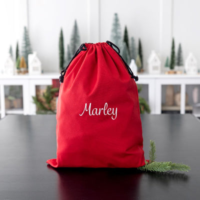 Personalized Embroidered Santa Bags (Cotton)