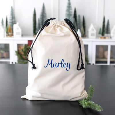 Personalized Embroidered Santa Bags (Cotton)