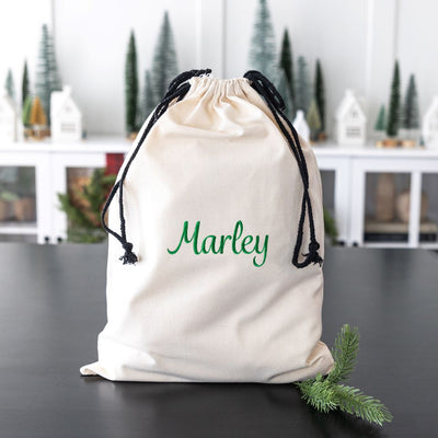 Personalized Embroidered Santa Bags (Cotton)