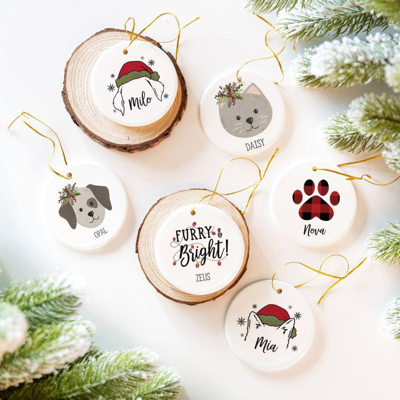 Personalized Pet Christmas Ceramic Ornament