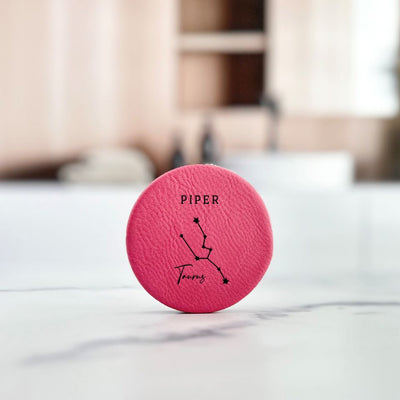 Personalized Leatherette Compact Mirror - Zodiac