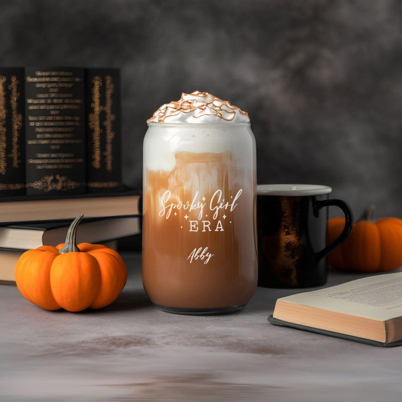 Personalized Halloween Glass Can - 16oz