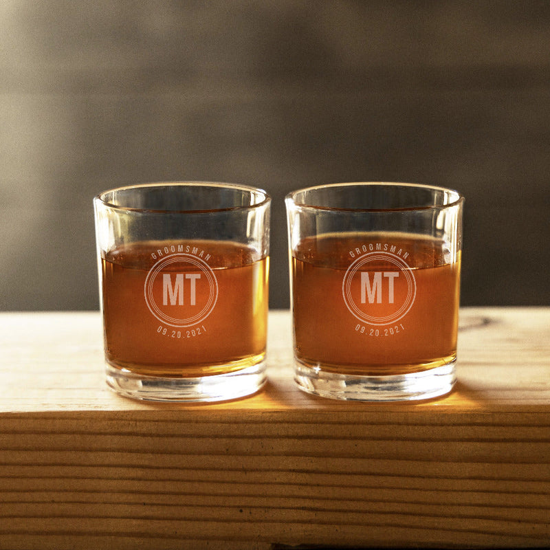 Personalized Groomsmen Lowball Glasses-5 Glasses