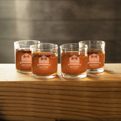 Personalized Groomsmen Lowball Glasses-5 Glasses